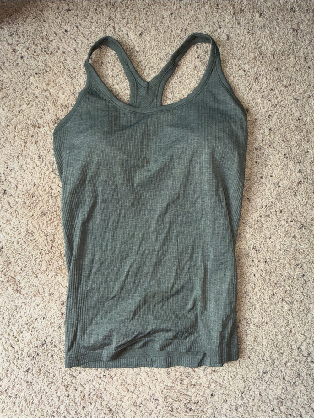 lululemon athletica Olive Ribbed Racerback Tank NEVER WORN